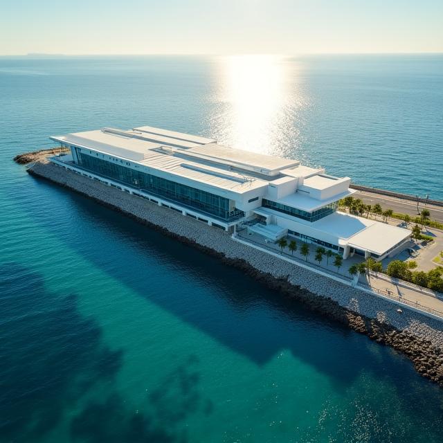 Veduta aerea della costa di Alba Adriatica sede di AquaPharm